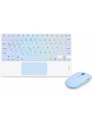 Microcase Touchpad RGB Tablet ve Telefonlar için Türkçe Bluetooth Klavye ve Mouse - AL5891