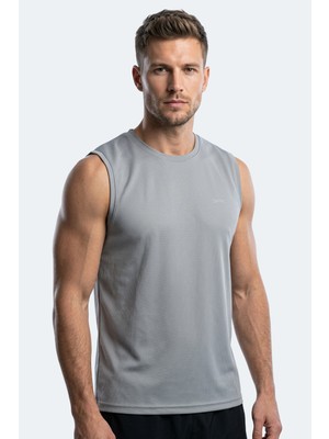 Slazenger Hazzar I Erkek Kolsuz Gümüş Tişört