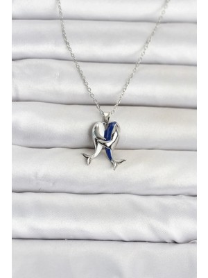 Uslucan Alışveriş 316L Çelik Zincir Gümüş Renk Dolphin Model Kadın Kolye