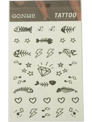 Kalp Balık Tattoo Dövme Sticker