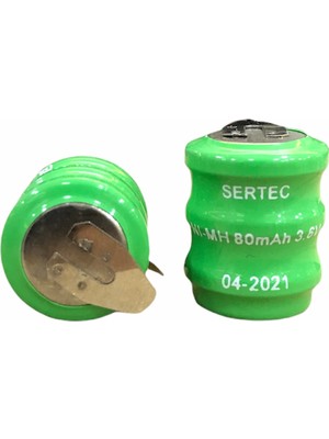 3.6V 3S1P 80 Mah 2 Pin Nı-Mh Buton Pil