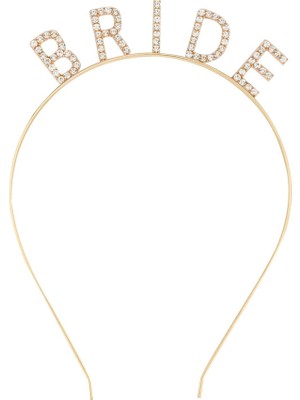 Altın Gold Renk Bekarlığa Veda Kristal Taş Bride Tacı Ithal 16X10 cm