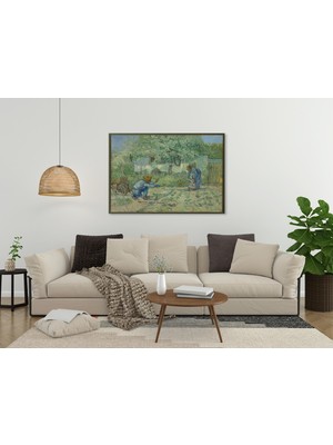 Pegziz Millet Tablosu | Aile ve Bahçe Temalı Çerçeveli Sanat Poster Duvar Dekoru