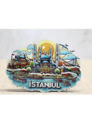 Ahşap Istanbul Temalı Magnet ALK4598 ITDHMN-GO4823