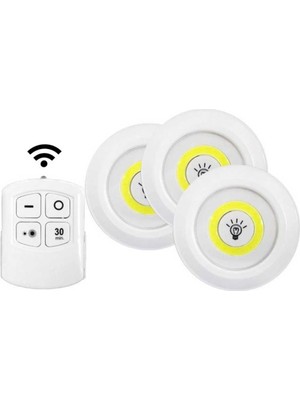 Kablosuz Uzaktan Kumandalı 3 Lü LED Lamba Seti