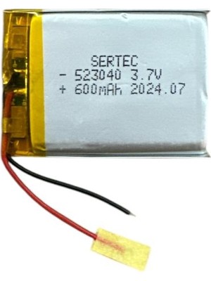 523040 3.7V 600 Mah Li-Polymer Pil DEVRELI/1.5A