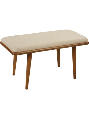 Ganni Home Oslo Bench Krem – Ceviz Gürgen Iskeletli, Döşemeli Modern Yemek Odası Bench