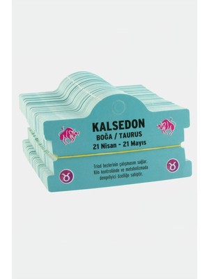 Kalsedon & Boğa Burç Bileklik Kartı