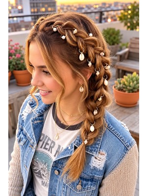 Emk Shop 12'li Saç Yüzüğü Saç Örgü Boncuğu Saç Halkaları