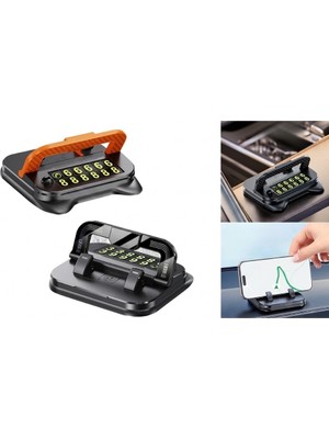 Araç Içi Torpido Üstü Numaratörlü Telefon Tutucu Stand Siyah