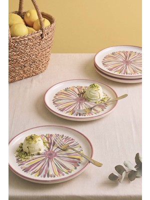 Serene Flower Nordic 4\'lü Pasta & Sunum Tabağı 22 cm