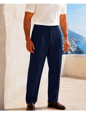 Danger Erkek Baggy Fit Pileli Kumaş Pantolon Lacivert 0172DNGR