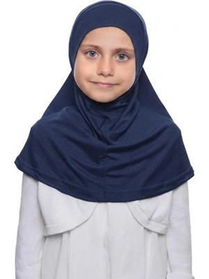 Flora Tekstil Kız Çocuk Tek Parça Hijab - Hazır Tesettür Eşarp – Pratik Geçmeli Hijab | Esnek Penye Kumaş Günlük & Namaz Başörtü (6-11 Yaş)