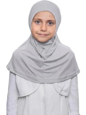 Flora Tekstil Kız Çocuk Tek Parça Hijab - Hazır Tesettür Eşarp – Pratik Geçmeli Hijab | Esnek Penye Kumaş Günlük & Namaz Başörtü (6-11 Yaş)