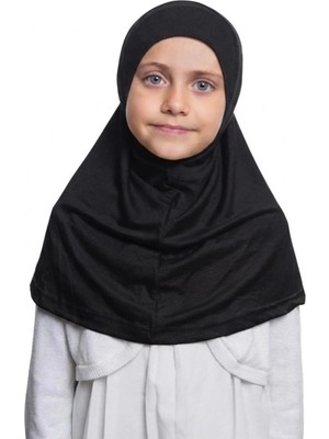 Flora Tekstil Kız Çocuk Tek Parça Hijab - Hazır Tesettür Eşarp – Pratik Geçmeli Hijab | Esnek Penye Kumaş Günlük & Namaz Başörtü (6-11 Yaş)