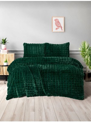 Yünteks Merinos Diamond Kürk Bubble Desen Comforter Set, Çift Kişilik Yorgan Seti (220X240)