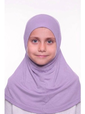 Flora Tekstil Kız Çocuk Tek Parça Hijab - Hazır Tesettür Eşarp – Pratik Geçmeli Hijab | Esnek Penye Kumaş Günlük & Namaz Başörtü (6-11 Yaş)