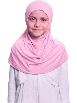 Flora Tekstil Kız Çocuk Tek Parça Hijab - Hazır Tesettür Eşarp – Pratik Geçmeli Hijab | Esnek Penye Kumaş Günlük & Namaz Başörtü (6-11 Yaş)