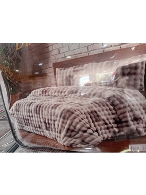 Yünteks Merinos Diamond Kürk Bubble Desen Comforter Set, Çift Kişilik Yorgan Seti (220X240)