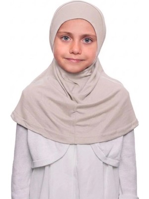 Flora Tekstil Kız Çocuk Tek Parça Hijab - Hazır Tesettür Eşarp – Pratik Geçmeli Hijab | Esnek Penye Kumaş Günlük & Namaz Başörtü (6-11 Yaş)