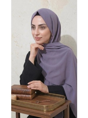 Flora Tekstil Medine Ipeği Şal - Lila Rengi