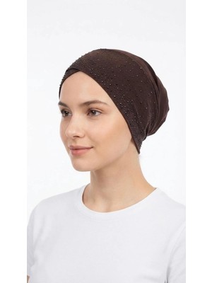 Flora Tekstil Taşlı Önü Çapraz Boru Bone