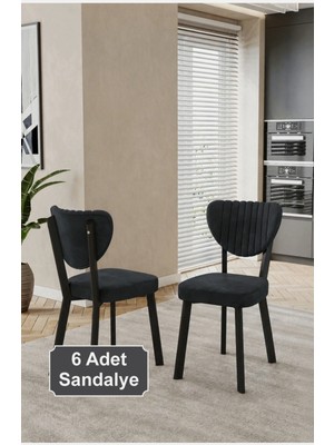 Ilina 6 Adet Elma Sandalye Baby Face Kumaş Metal Iskelet Mutfak Yemek Masası Sandalyesi