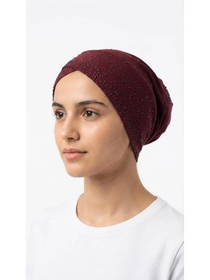 Flora Tekstil Taşlı Önü Çapraz Boru Bone