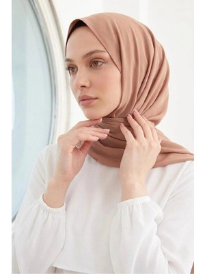 Flora Tekstil Medine Ipeği Şal - Açık Vizon
