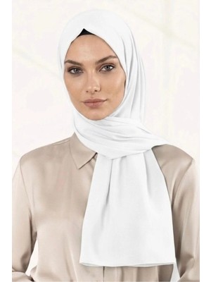 Flora Tekstil Medine Ipeği Şal - Beyaz