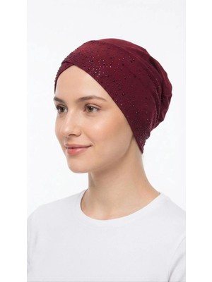 Flora Tekstil Taşlı Önü Çapraz Boru Bone