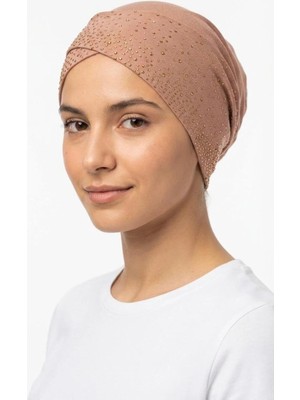 Flora Tekstil Taşlı Önü Çapraz Boru Bone