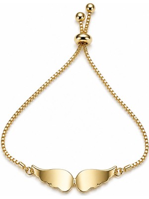 Bartuva Design Gold Melek Kanadı Figürlü Ayarlanabilir Kadın Bileklik