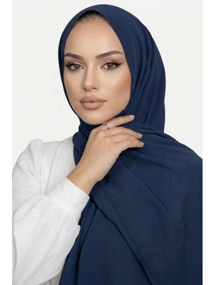 Flora Tekstil Medine Ipeği Şal - Lacivert