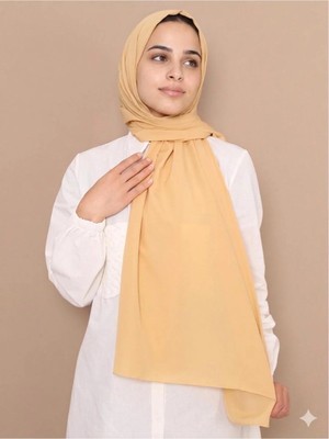 Flora Tekstil Medine Ipeği Şal - Sarı Somon Rengi