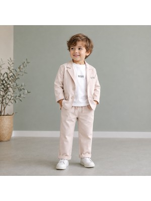 Hippıl Baby Erkek Bebek&çocuk Pamuklu Ceket Pantolon Uzun Kol T-Shirt 3 Lü Tarz Takım 1-2-3-4 Yaş (Paça Boyu Extra Uzun)