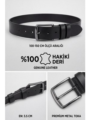 Liarca Atlas Premium - %100 Hakiki Deri Klasik Erkek Kemer 3.5 cm En