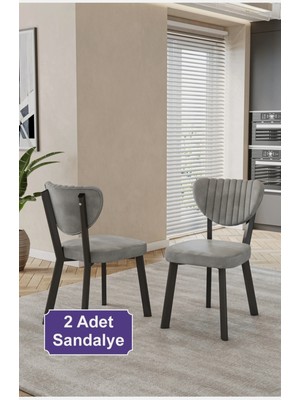 Ilina 2 Adet Elma Sandalye Baby Face Kumaş Metal Iskelet Mutfak Yemek Masası Sandalyesi