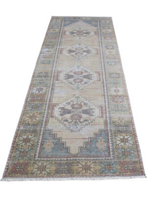 Kilim Antik El Dokuma Pastel Göbekli Cappadocia Yolluk Yün Halı 1657 - Vintage - Çok Renkli