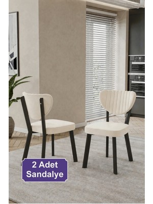 Ilina 2 Adet Elma Sandalye Baby Face Kumaş Metal Iskelet Mutfak Yemek Masası Sandalyesi