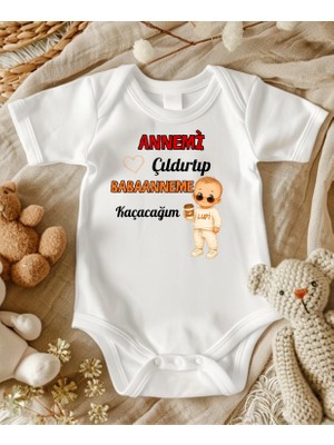 Lupi Babaanneme Kaçacağım Yazılı Erkek Bebek Zıbın
