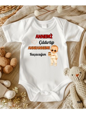 Lupi Anneanneme Kaçacağım Yazılı Erkek Bebek Zıbın