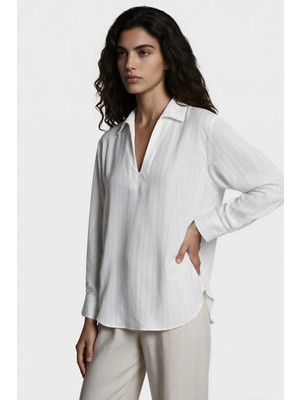 Hiccup Kadınlar Msn Kadın Polyester Likralı Bluz Beyaz