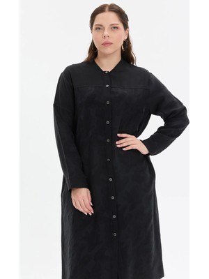 Kado Moda Hakim Yaka  Şerit Düğmeli Uzun Gömlek
