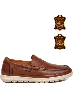Voyager Taba Hakiki Deri Yumuşak Rahat Tabanlı Erkek Casual Ayakkabı Loafer M556 M