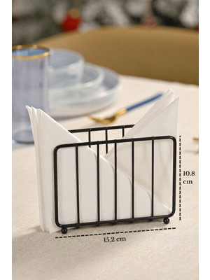 Edora Home Siyah Kafes Peçetelik Peçete Standı Kafe Restoran Otel Dekoratif Paslanmaz Metal