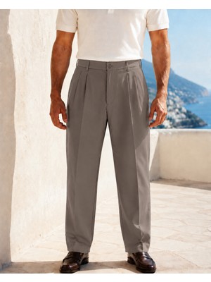 Danger Erkek Baggy Fit Pileli Kumaş Pantolon Vizon 0172DNGR
