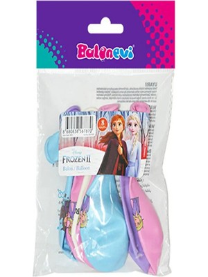 Balonevi Frozen 2 Baskılı 12 Inç Balon 8'li Paket