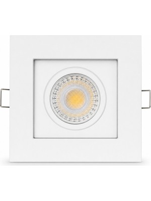 Petra Aydınlatma Sıva Altı Kare Beyaz Döküm Kasa Spot GU10 4.5W 3000K Günışığı LED Spot Armatür 81X81MM