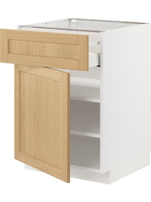 IKEA Modern Beyaz Çekmeceli Alt Dolap 60X60 cm Iskandinav Tarzı Depolamalı Mutfak Dolabı - Ergonomik Sağlam Yapı Ahşap
